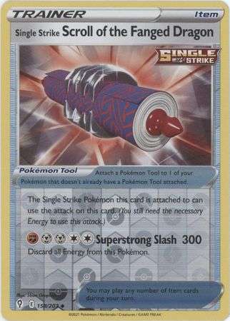 Pokemon Trading Card Game - Single Strike Scroll of the Fanged Dragon - 158/203 - Uncommon Reverse H