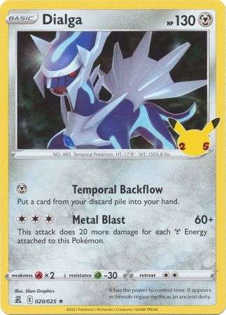 Pokemon Trading Card Game - Dialga - 20/25 - Holo Rare Celebrations
