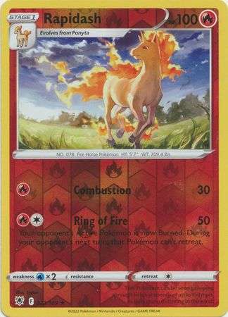 Pokemon Trading Card Game - Rapidash - 022/189 - Rare Reverse Holo Sword & Shield: Astral Radiance