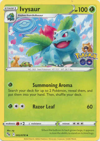 Pokemon Trading Card Game - Ivysaur - 002/078 - Uncommon Pokemon Go