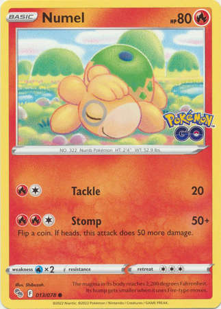 Pokemon Trading Card Game - Numel - 013/078 - Common Pokemon Go