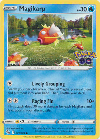 Pokemon Trading Card Game - Magikarp - 021/078 - Common Pokemon Go