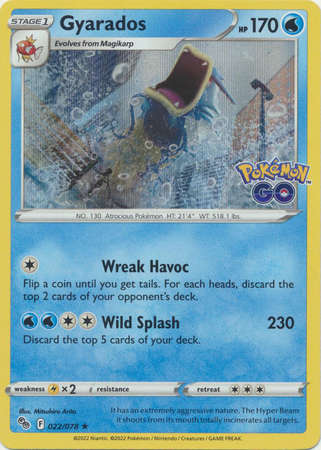 Pokemon Trading Card Game - Gyarados - 022/078 - Holo Rare Pokemon Go