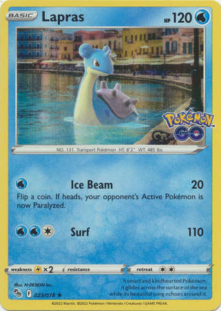 Pokemon Trading Card Game - Lapras - 023/078 - Holo Rare Pokemon Go