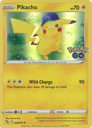Pokemon Trading Card Game - Pikachu - 028/078 - Holo Rare Pokemon Go
