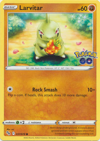 Pokemon Trading Card Game - Larvitar - 037/078 - Common Pokemon Go