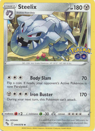 Pokemon Trading Card Game - Steelix - 044/078 - Uncommon Pokemon Go