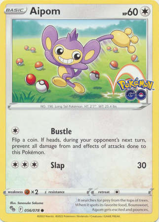 Pokemon Trading Card Game - Aipom - 056/078 - Common Pokemon Go