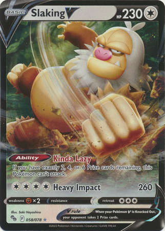 Pokemon Trading Card Game - Slaking V - 058/078 - Ultra Rare Pokemon Go