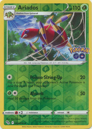 Pokemon Trading Card Game - Ariados - 007/078 - Uncommon Reverse Holo Pokemon Go