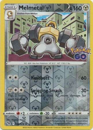 Pokemon Trading Card Game - Melmetal - 046/078 - Holo Rare Reverse Holo Pokemon Go