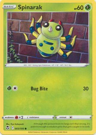 Pokemon Trading Card Game - Spinarak - 003/195 - Common Sword & Shield: Silver Tempest