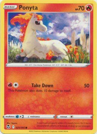 Pokemon Trading Card Game - Ponyta - 021/195 - Common Sword & Shield: Silver Tempest