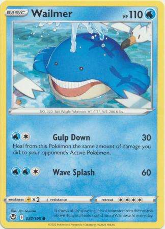 Pokemon Trading Card Game - Wailmer - 037/195 - Common Sword & Shield: Silver Tempest