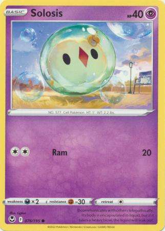 Pokemon Trading Card Game - Solosis - 076/195 - Common Sword & Shield: Silver Tempest
