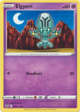 Pokemon Trading Card Game - Elgyem - 079/195 - Common Sword & Shield: Silver Tempest