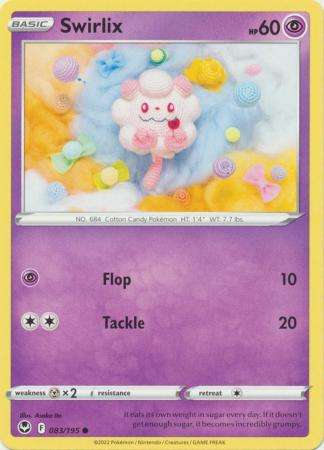 Pokemon Trading Card Game - Swirlix - 083/195 - Common Sword & Shield: Silver Tempest