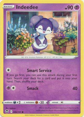 Pokemon Trading Card Game - Indeedee - 086/195 - Common Sword & Shield: Silver Tempest