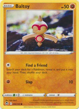 Pokemon Trading Card Game - Baltoy - 093/195 - Common Sword & Shield: Silver Tempest