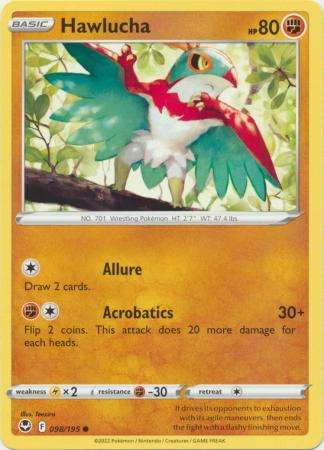 Pokemon Trading Card Game - Hawlucha - 098/195 - Common Sword & Shield: Silver Tempest