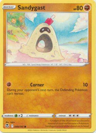Pokemon Trading Card Game - Sandygast - 099/195 - Common Sword & Shield: Silver Tempest