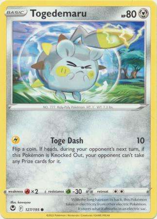 Pokemon Trading Card Game - Togedemaru - 127/195 - Common Sword & Shield: Silver Tempest