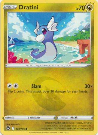 Pokemon Trading Card Game - Dratini - 129/195 - Common Sword & Shield: Silver Tempest