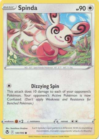 Pokemon Trading Card Game - Spinda - 141/195 - Common Sword & Shield: Silver Tempest