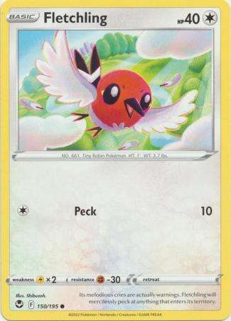 Pokemon Trading Card Game - Fletchling - 150/195 - Common Sword & Shield: Silver Tempest