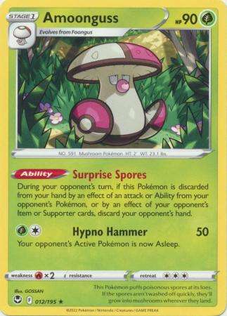 Pokemon Trading Card Game - Amoonguss - 012/195 - Rare Sword & Shield: Silver Tempest