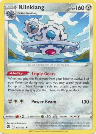 Pokemon Trading Card Game - Klinklang - 125/195 - Rare Sword & Shield: Silver Tempest