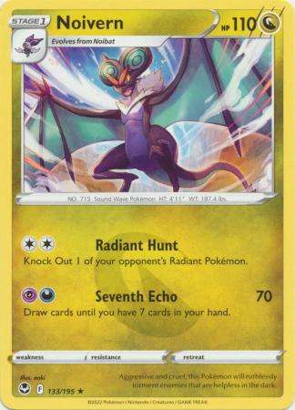 Pokemon Trading Card Game - Noivern - 133/195 - Rare Sword & Shield: Silver Tempest