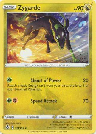 Pokemon Trading Card Game - Zygarde - 134/195 - Rare Sword & Shield: Silver Tempest