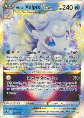 Pokemon Trading Card Game - Alolan Vulpix VSTAR - 034/195 - Ultra Rare Sword & Shield: Silver Tempes