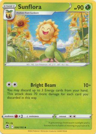 Pokemon Trading Card Game - Sunflora - 006/195 - Uncommon Sword & Shield: Silver Tempest
