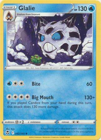 Pokemon Trading Card Game - Glalie - 042/195 - Uncommon Sword & Shield: Silver Tempest