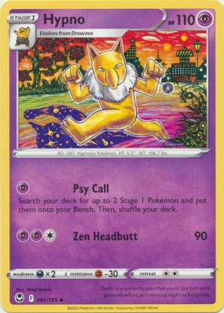 Pokemon Trading Card Game - Hypno - 061/195 - Uncommon Sword & Shield: Silver Tempest