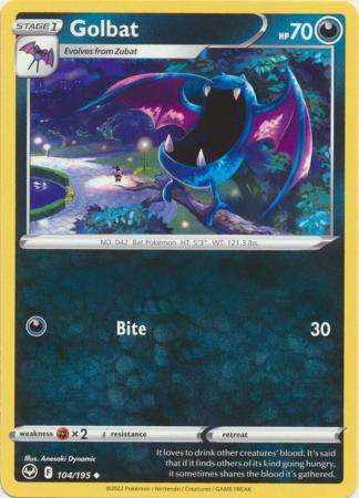 Pokemon Trading Card Game - Golbat - 104/195 - Uncommon Sword & Shield: Silver Tempest