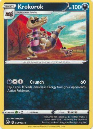 Pokemon Trading Card Game - Krokorok - 112/195 - Uncommon Sword & Shield: Silver Tempest