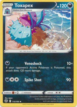 Pokemon Trading Card Game - Toxapex - 115/195 - Uncommon Sword & Shield: Silver Tempest