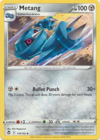 Pokemon Trading Card Game - Metang - 118/195 - Uncommon Sword & Shield: Silver Tempest
