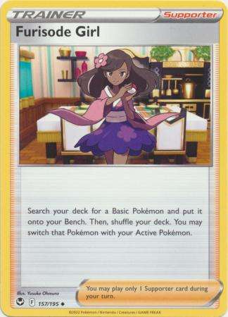 Pokemon Trading Card Game - Furisode Girl - 157/195 - Uncommon Sword & Shield: Silver Tempest