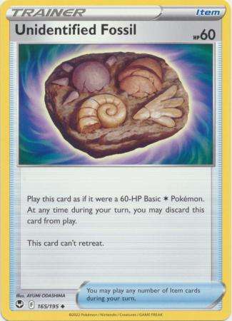 Pokemon Trading Card Game - Unidentified Fossil - 165/195 - Uncommon Sword & Shield: Silver Tempest