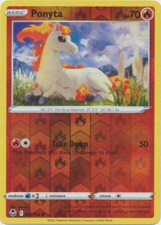 Pokemon Trading Card Game - Ponyta - 021/195 - Common Reverse Holo Sword & Shield: Silver Tempest