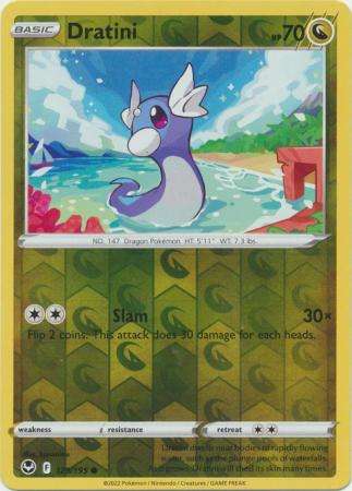 Pokemon Trading Card Game - Dratini - 129/195 - Common Reverse Holo Sword & Shield: Silver Tempest