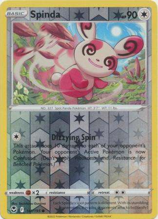 Pokemon Trading Card Game - Spinda - 141/195 - Common Reverse Holo Sword & Shield: Silver Tempest