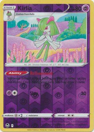 Pokemon Trading Card Game - Kirlia - 068/195 - Uncommon Reverse Holo Sword & Shield: Silver Tempest