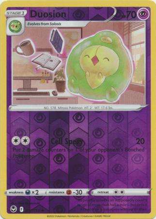 Pokemon Trading Card Game - Duosion - 077/195 - Uncommon Reverse Holo Sword & Shield: Silver Tempest