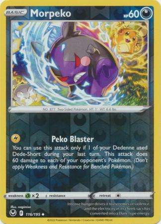 Pokemon Trading Card Game - Morpeko - 116/195 - Uncommon Reverse Holo Sword & Shield: Silver Tempest
