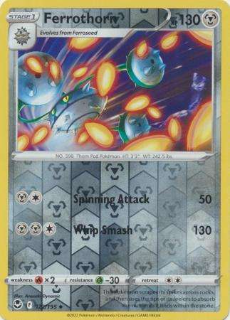 Pokemon Trading Card Game - Ferrothorn - 122/195 - Uncommon Reverse Holo Sword & Shield: Silver Temp